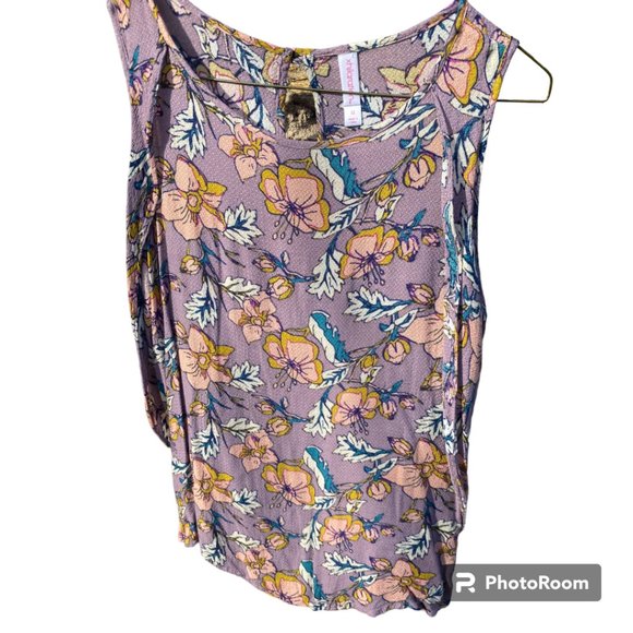 Xhilaration Boho light purple floral flowy tank top size M - Picture 4 of 7